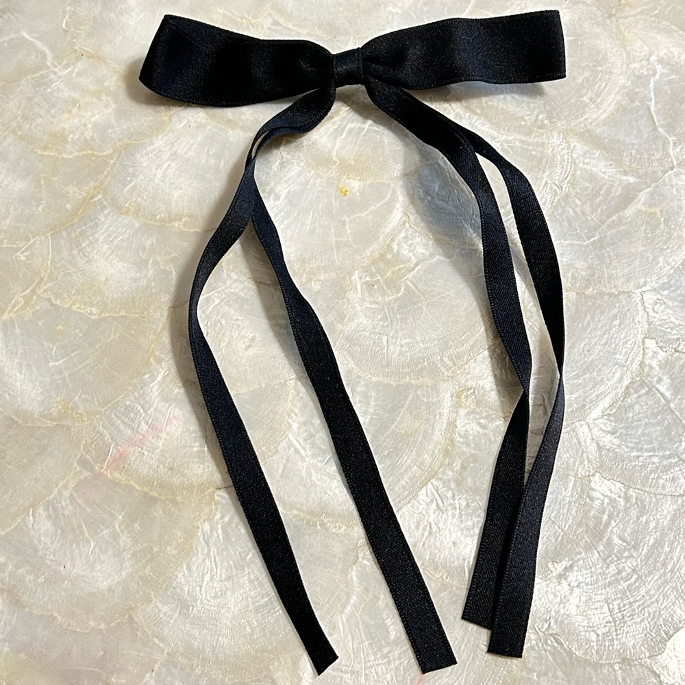 Classic Black Satin Hair Bow